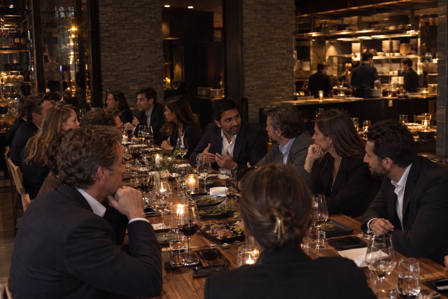 Guests at a dinner table
